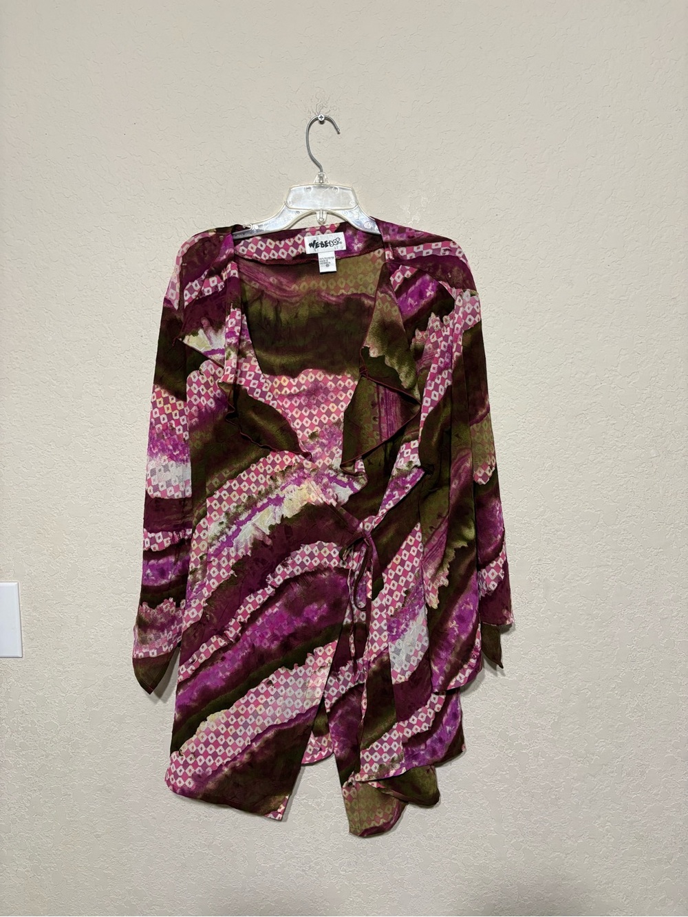 We Be Bop Boho Wrap Tunic in Plum & Olive